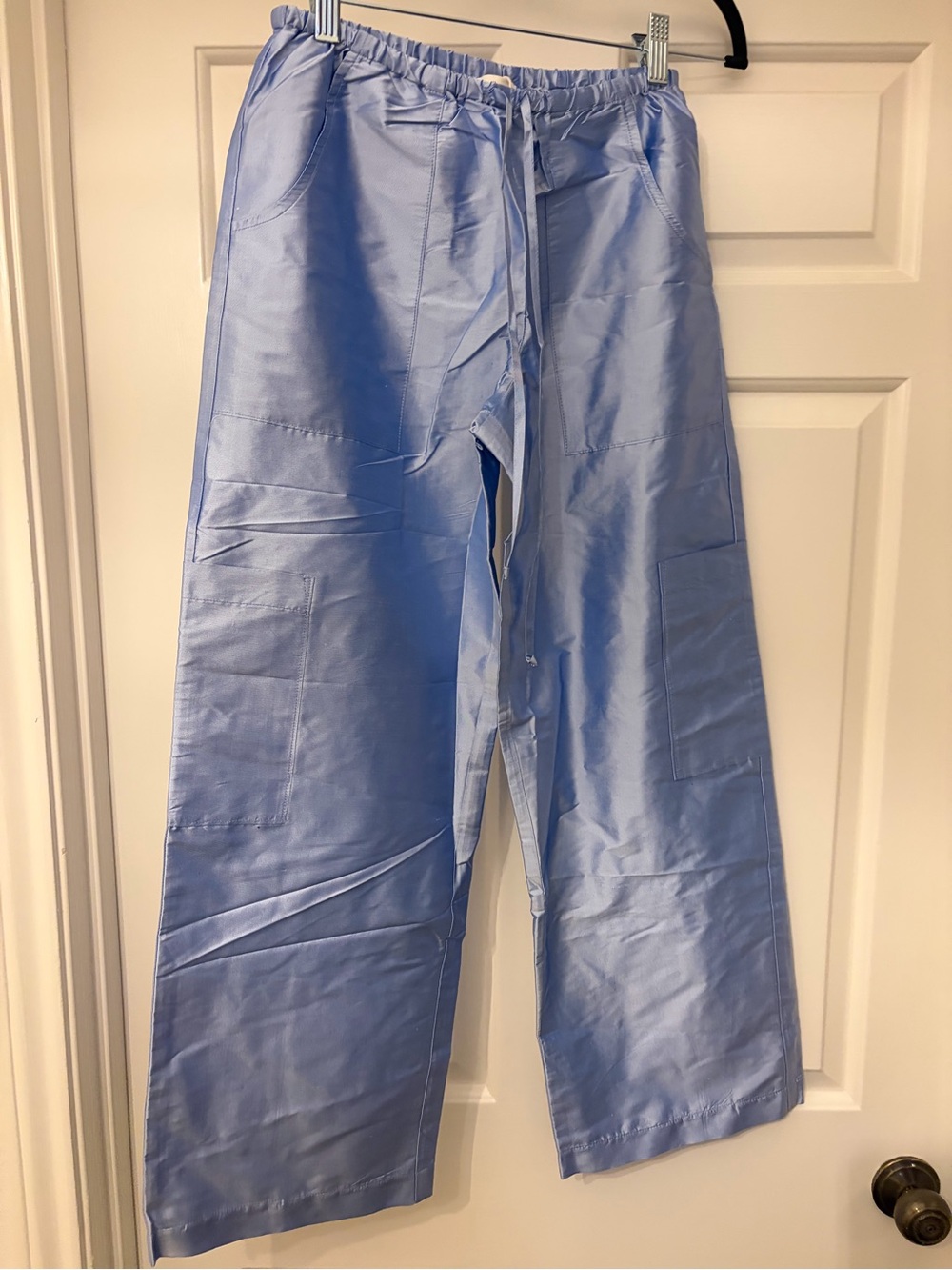 DONNI The Silk Taffeta Cargo Pant IN CLOUD blue xs NWT - Picture 2 of 10
